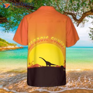 my mesozoic sunset dinosaur hawaiian shirt 1