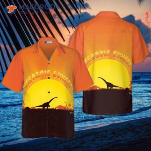 my mesozoic sunset dinosaur hawaiian shirt 2