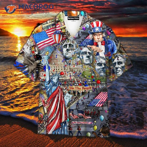 My Patriotic Heart Beats For The People Of America On Fourth July In Independence Day Hawaiian Shirt.