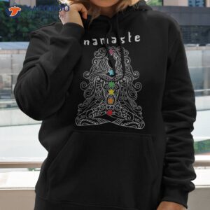namaste design yoga pose with chakra awesome gift shirt hoodie 2