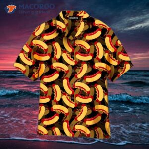 national hot dog day pattern hawaiian shirts for fast food lovers 0