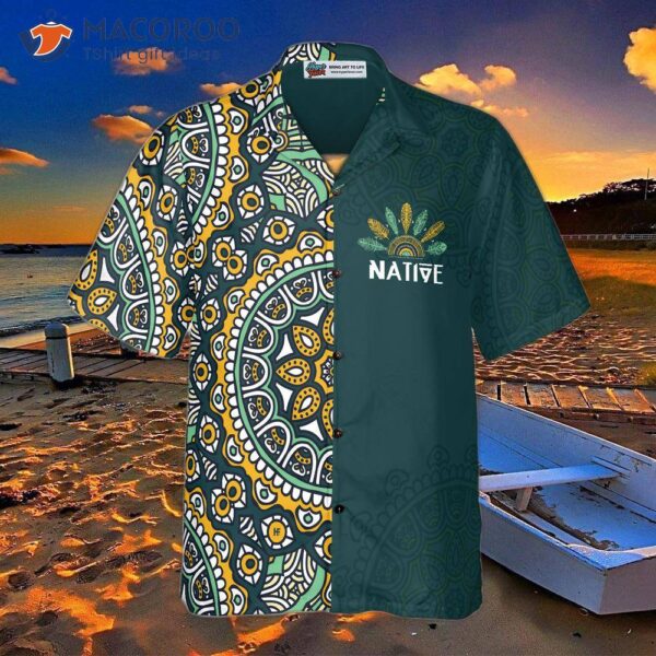 Native American Mandala Style Limited Edition Hawaiian Shirt, Vintage Seamless Pattern Shirt