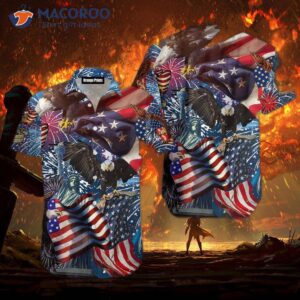 Native American Patriotic Eagle Independence Day Fourth Of July Memorial Hawaiian Shirts