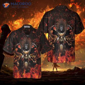 native american skull biker racing hawaiian shirt motorcycle shirt 2