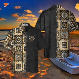 native american tribal ethnic pattern hawaiian shirt vintage indian shirt 2