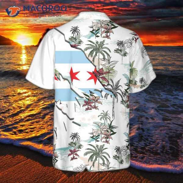 Navy Chicago Tropical Palm Island ‘s Hawaiian Shirt