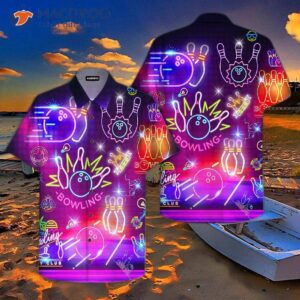 neon bowling club hawaiian shirts 0