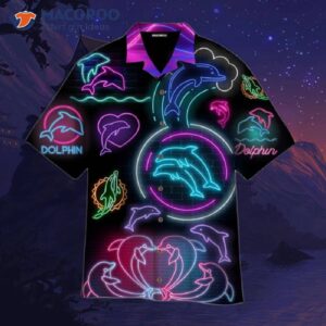 Neon Dolphin Hawaiian Shirts