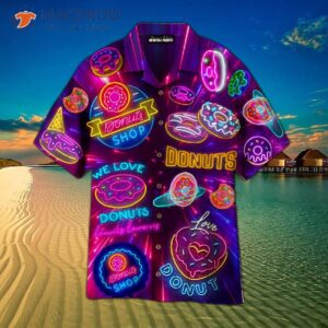 “neon Donuts – We Love Hawaiian Shirt”