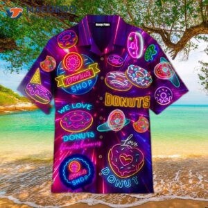 “neon Donuts – We Love Hawaiian Shirt”