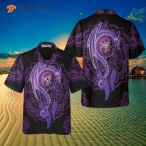 neon purple dragon mandala hawaiian shirt shirt for and 2