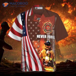 never forget the retired firefighter american flag hawaiian shirt red axe and logo proud shirt for 2