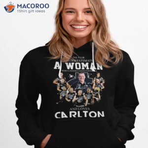 Never Underestimate A Woman Who Understands Football And Loves Carlton Blues Signatures 2023 Shirt