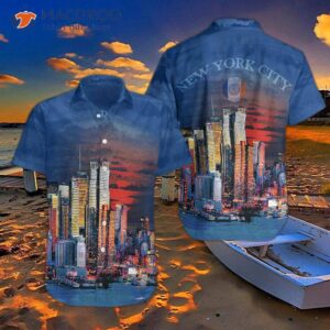 new york city neon at night hawaiian shirt 3