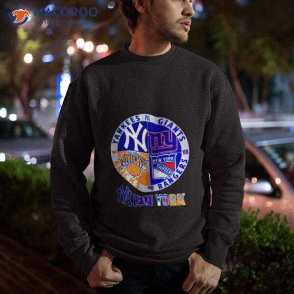 New York Yankees Giants Knicks Rangers Logo Shirt