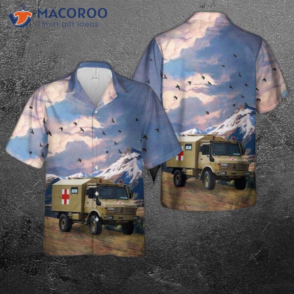 New Zealand Army Mercedes Unimog 1300l Ambulance Hawaiian Shirt