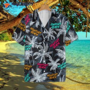 newport beach coconut tree seamless hawaiian shirt 2