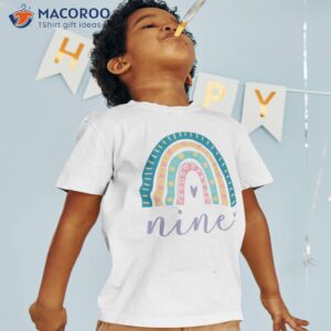 nine year old rainbow 9th birthday gifts for girls 9 bday shirt tshirt