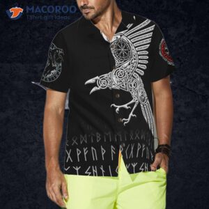 norse mythology the raven of odin hawaiian shirt 3