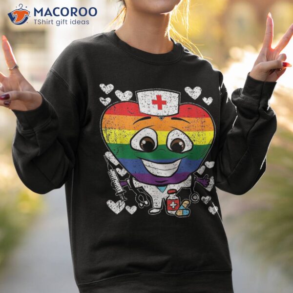 Nurse Heart Gay Pride Lgbt-q Rn Lpn Nursing Student Shirt