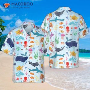 ocean fish patterned hawaiian shirt 0