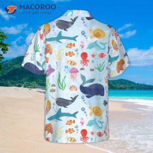 ocean fish patterned hawaiian shirt 1