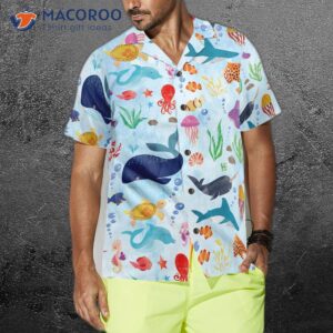 ocean fish patterned hawaiian shirt 3