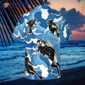 ocean wave scuba diving hawaiian shirt 1