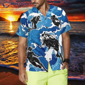 ocean wave scuba diving hawaiian shirt 3