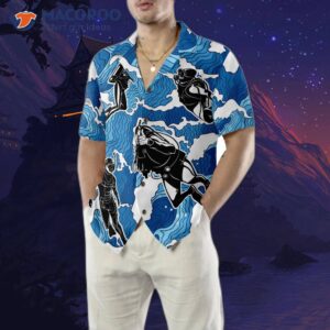 ocean wave scuba diving hawaiian shirt 4