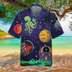 octopus astronaut hawaiian shirt funny shirt for and 2