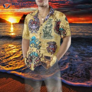 octopus pirate hawaiian shirt cool shirt for adults pattern 3