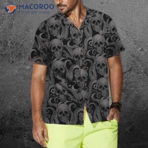 octopus tentacles and skull hawaiian shirt cool shirt for 3