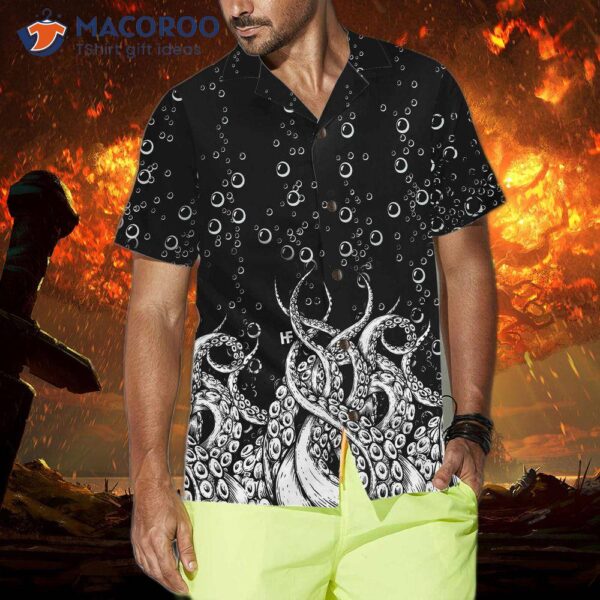 Octopus Tentacles With Ocean Bubbles Hawaiian Shirt, Cool Best Print Gift