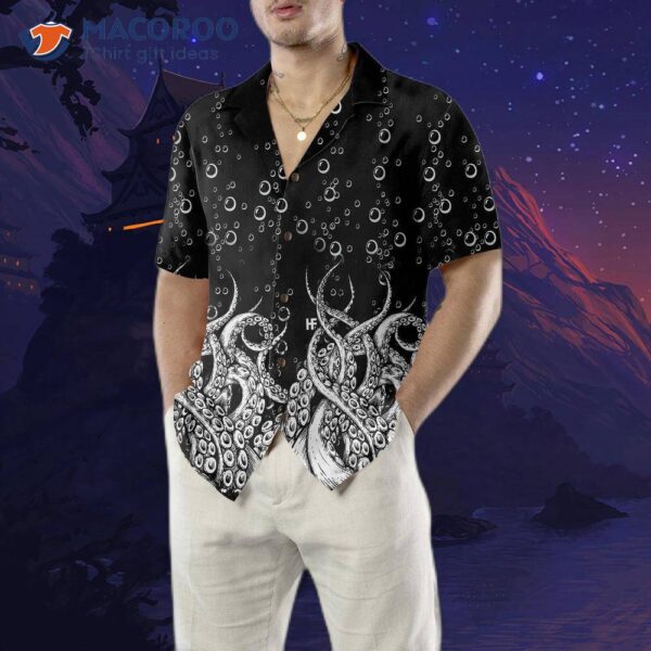 Octopus Tentacles With Ocean Bubbles Hawaiian Shirt, Cool Best Print Gift