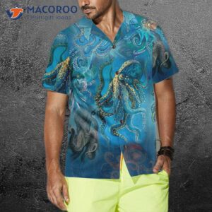 octopus under the ocean hawaiian shirt short sleeve shirt for 3