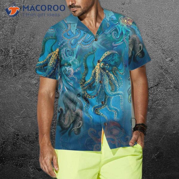 Octopus Under The Ocean Hawaiian Shirt, Short-sleeve Shirt For