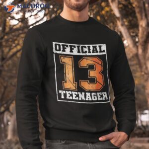 official teenager 13 year old 13th birthday boy basketball shirt sweatshirt