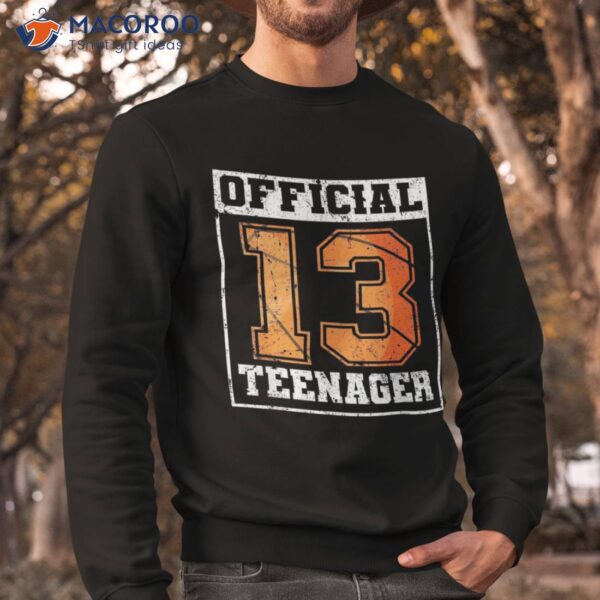 Official Teenager 13 Year Old 13th Birthday Boy Basketball Shirt