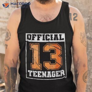 official teenager 13 year old 13th birthday boy basketball shirt tank top