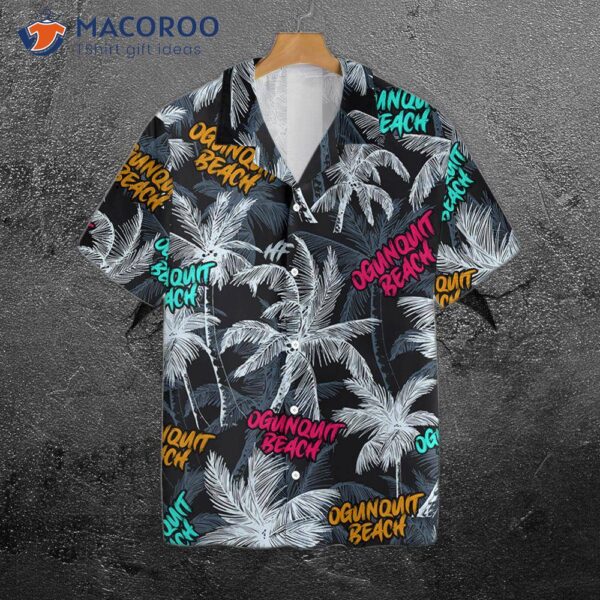 Ogunquit Beach Coconut Tree Seamless Hawaiian Shirt