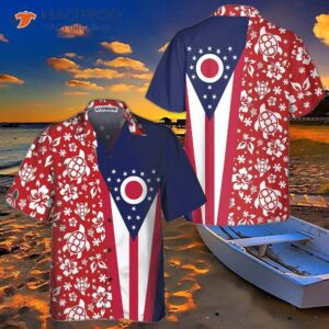 ohio flag and hibiscus pattern state hawaiian shirt shirt for proud gift 0