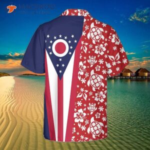 ohio flag and hibiscus pattern state hawaiian shirt shirt for proud gift 1