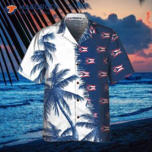 ohio flag and palm tree hawaiian shirt state gift for 2