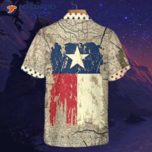 Old Map Of Texas Vintage Hawaiian Shirt, Unique For Lovers