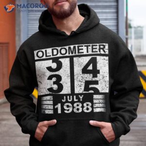 oldometer 34 35 born in july 1988 funny 35th birthday shirt hoodie