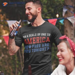 On A Scale Of One To America How Free Are You Funny July 4th Shirt