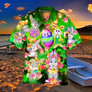 On The First Easter Day, Bunny Wore Green Hawaiian Shirts.