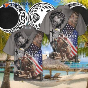 One Nation Under God Veteran Hawaiian Shirt – American Flag Shirt; Best Gift For Veterans’ Day