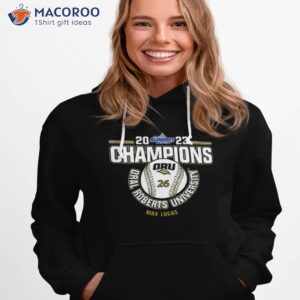 oral roberts university max lucas 2023 ncaa baseball summit league champions shirt hoodie 1